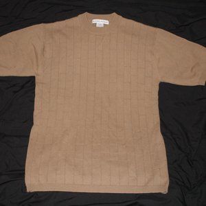 Irvine Park Men's Light Brown/Beige Short Sleeve Sweater Size Medium